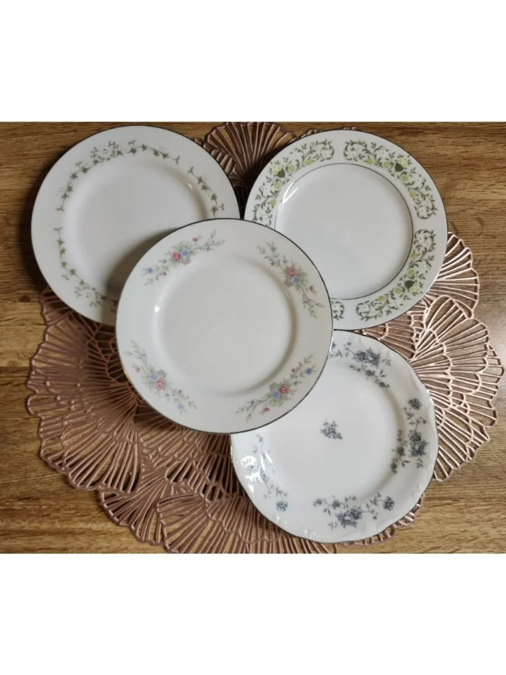 Mismatched Floral Cake Plates ~6.25